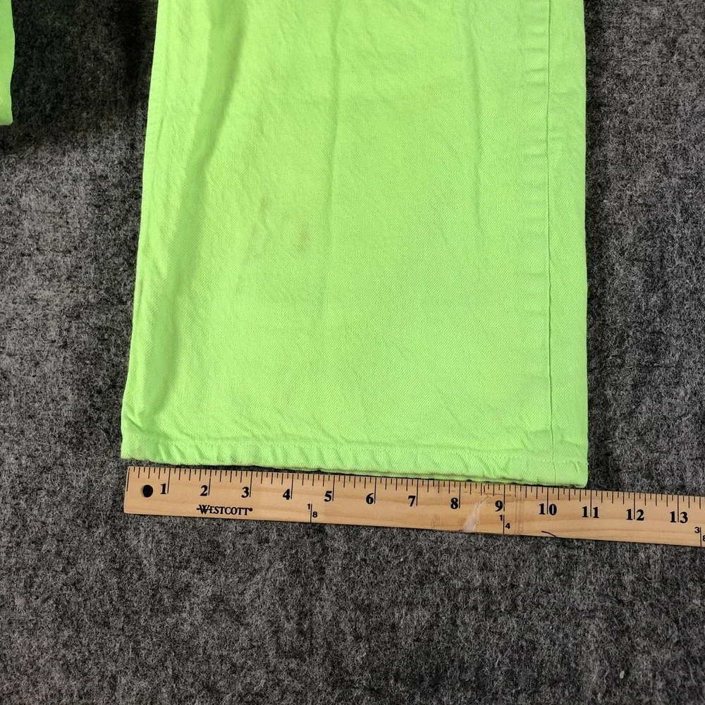 Zara Women's 8 Neon Green The Boogie Pant High Rise Wide Leg Jeans - Picture 7 of 10